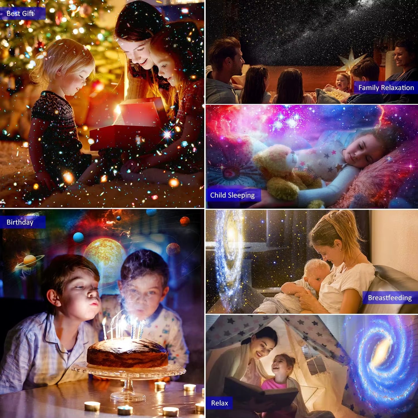 12 in 1 Star Projector Night Light 4K HD Planetarium Projector for Kids Room Valentines Gift 360° Rotate Galaxy Projector Lamp