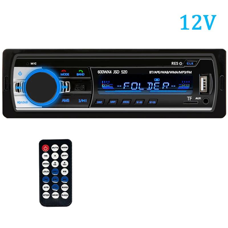 Car Radio 1 Din Stereo Player Digital Bluetooth Car MP3 Player 60Wx4 FM Radio Stereo Audio Music USB/SD with in Dash AUX Input