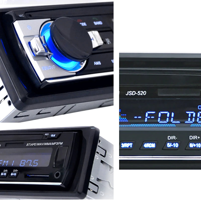 Car Radio 1 Din Stereo Player Digital Bluetooth Car MP3 Player 60Wx4 FM Radio Stereo Audio Music USB/SD with in Dash AUX Input